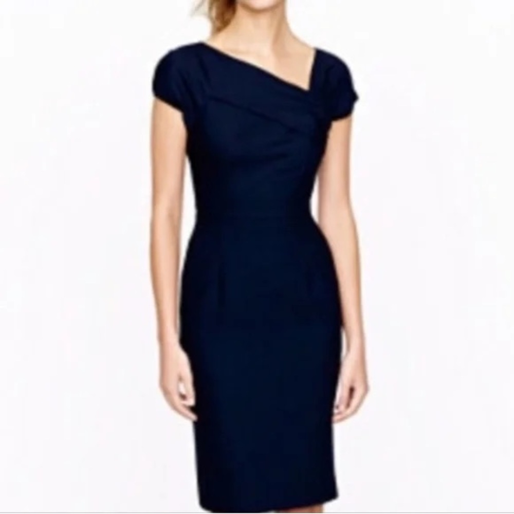 J Crew Navy Blue Origami Dress in Size 4
